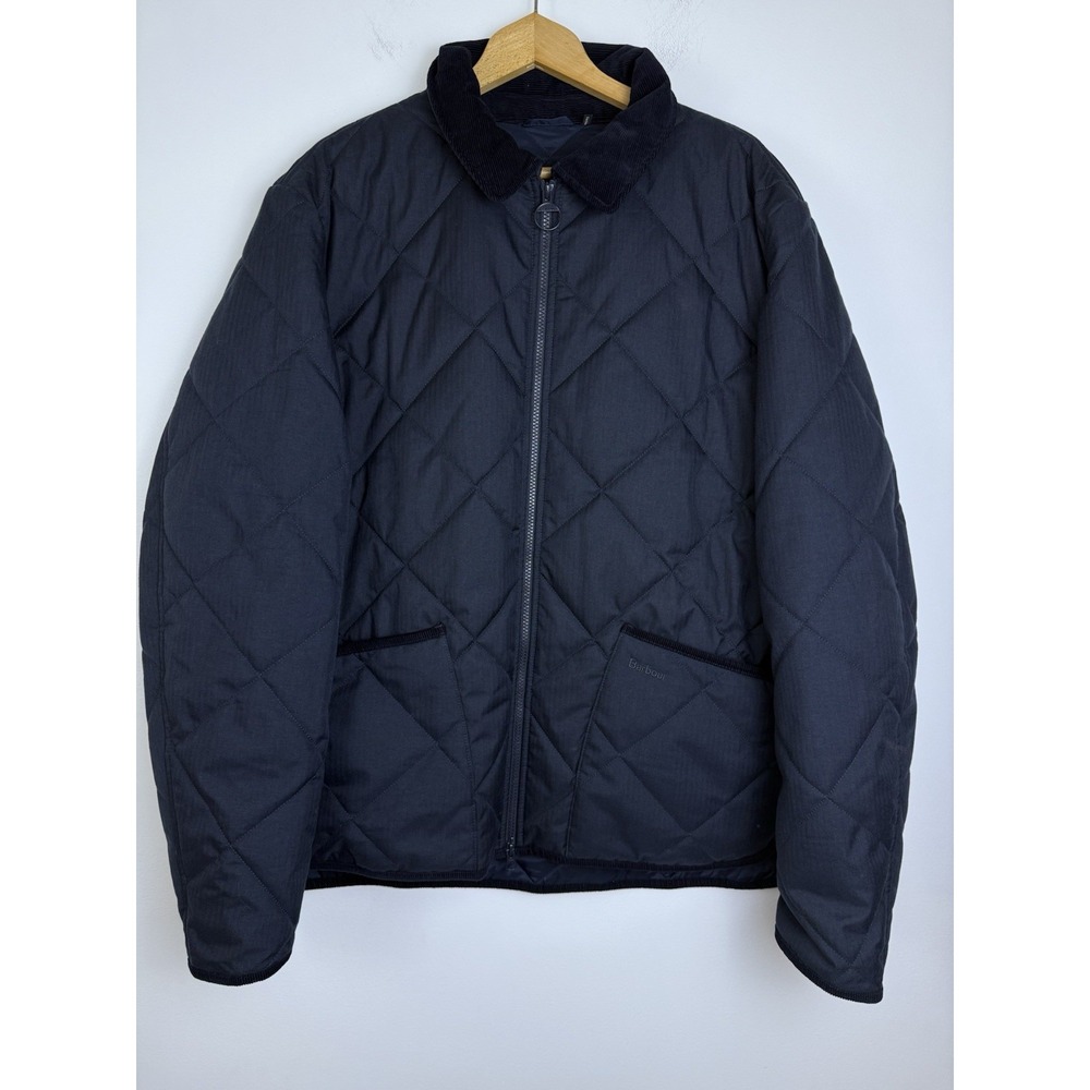 Barbour Tartan Men's Easton Liddesdale Quilted Jacket Navy MSRP $330 British